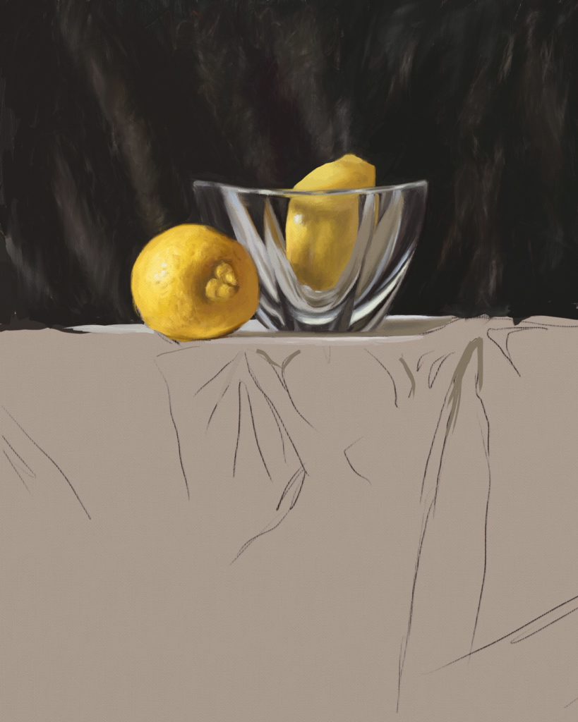 What is the purpose of painting a still life - Lemons with Glass Bowl Study