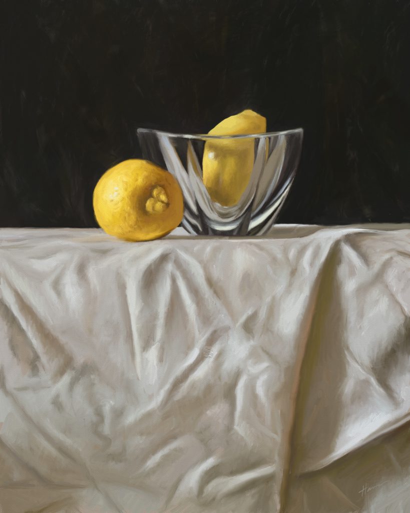 What is the purpose of painting a still life - Lemons With Glass Bowl Completed