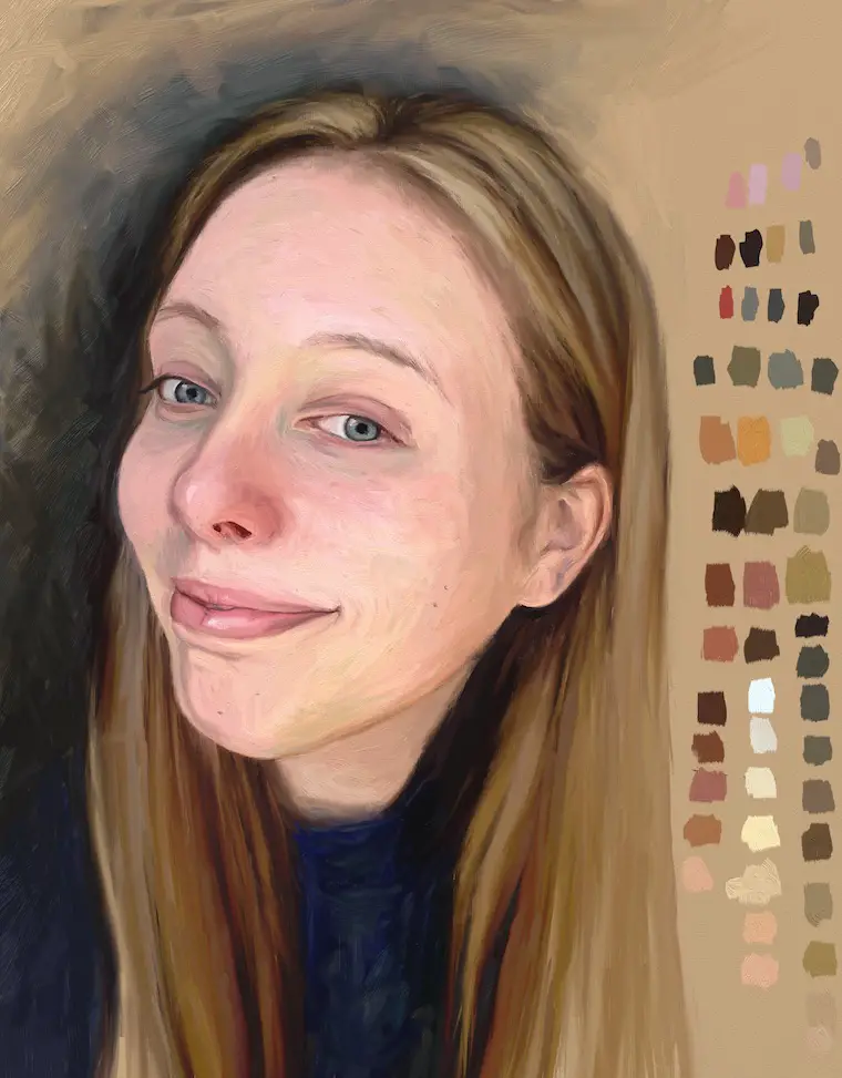 Paint on the iPad step-by-step portrait in ArtRage final painting