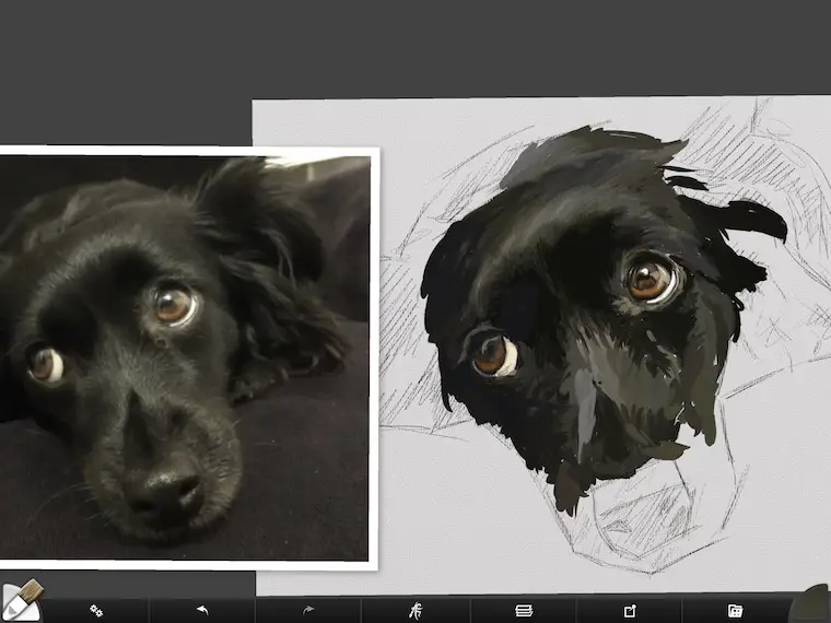 step 5 8 tips for painting black fur traditional and digital ArtRage step-by-step tutorial