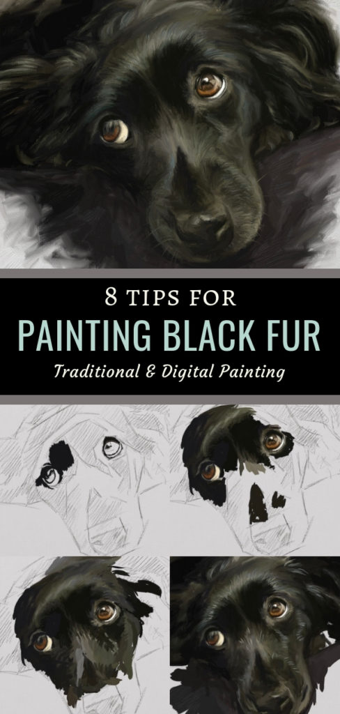 8 tips for painting black fur traditional and digital artrage step by step tutorial