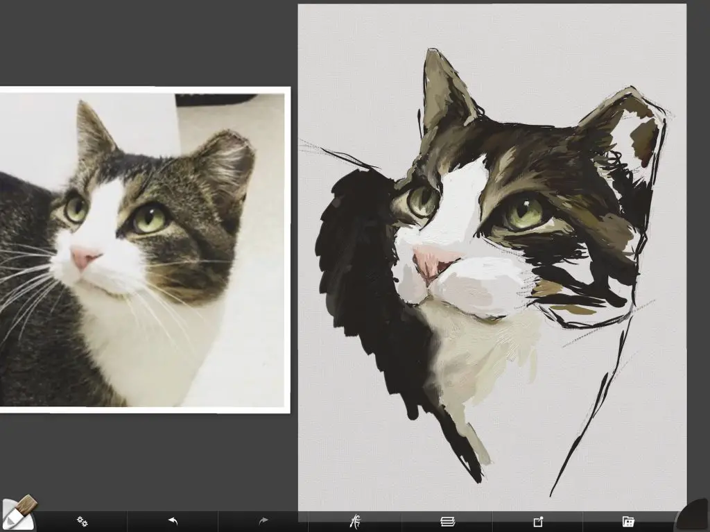 Cat digital painting tutorial step 7 highlights and blending fur