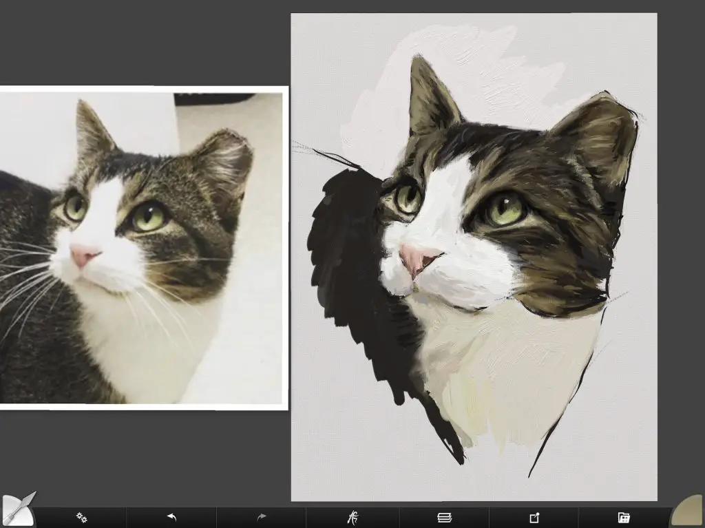 Cat digital painting tutorial step 8 filling in detail for fur