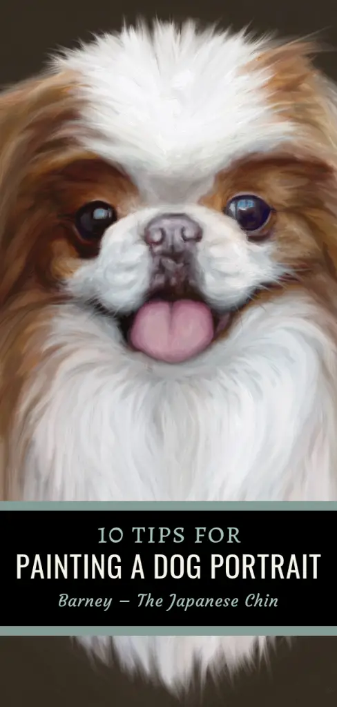 dog painting pin close up