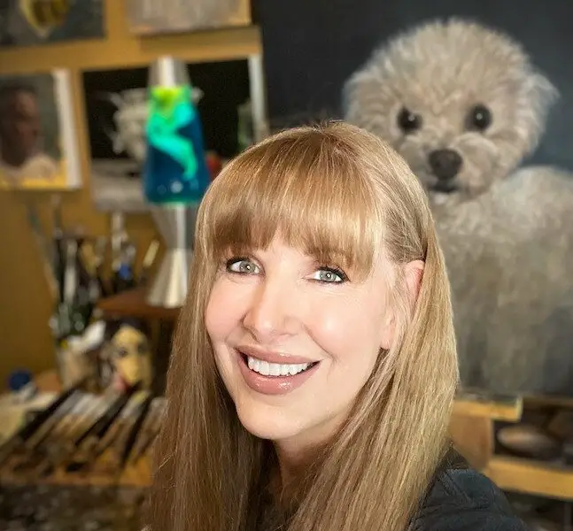 Shelley Hanna pictured in her art studio