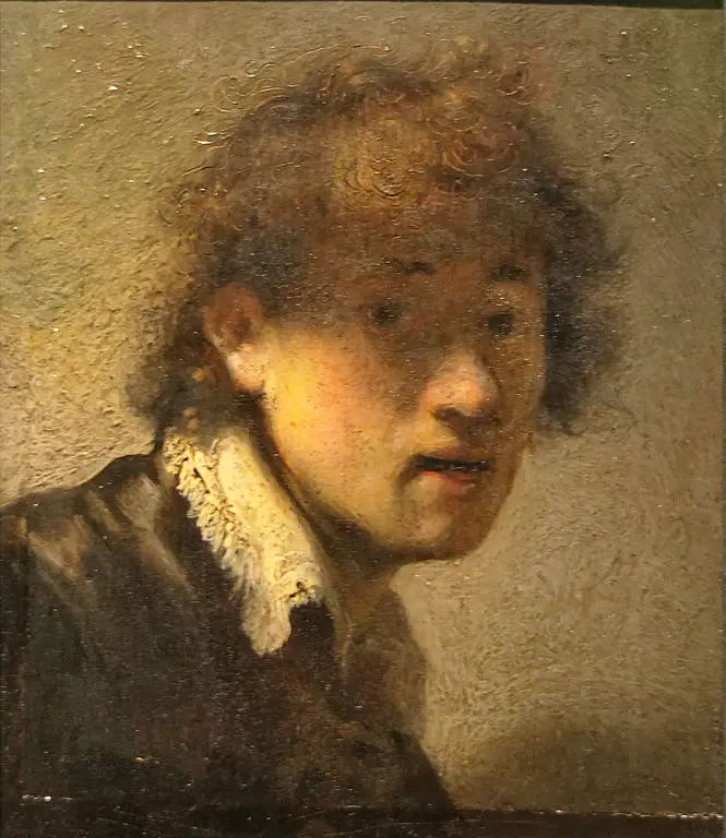 oil painting of Self-portraitRembrandt 1629, Alte Pinakothek 
