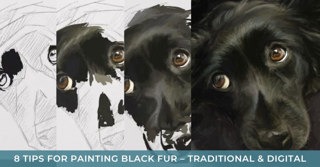 Tips for how to paint black fur social media graphic